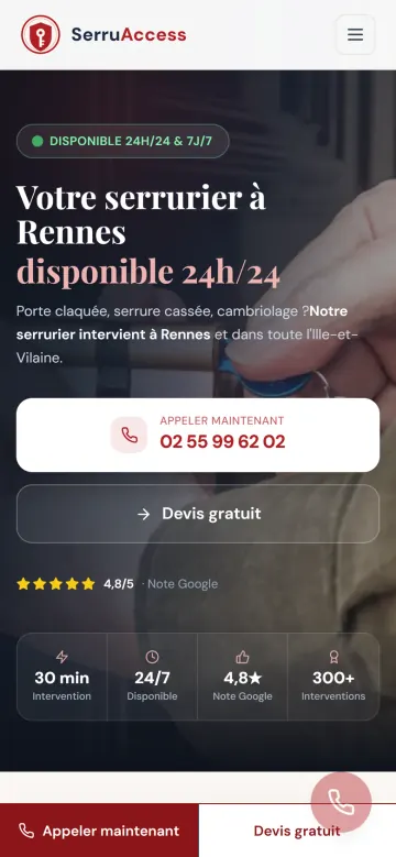 Version mobile du site SerruAccess