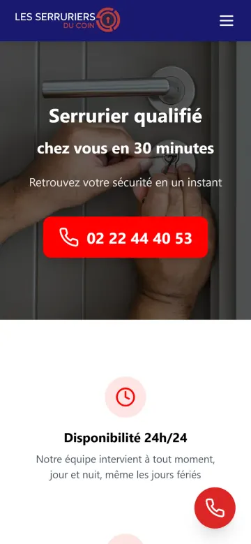 Version mobile du site Les Serruriers du Coin