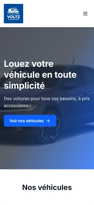 Version mobile du site Voltz Location